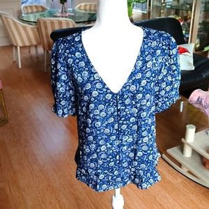 Lucky Brand Puff Sleeve Blouse